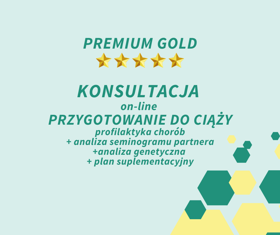 Konsultacja przygotowanie do ciąży + seminogram partnera+ genetyka + plan suplementacyjny – profilaktyka chorób